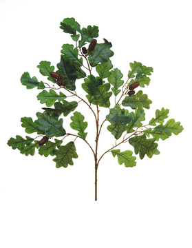 Dubové listí s žaludy, 6 kusů, 60 cm
